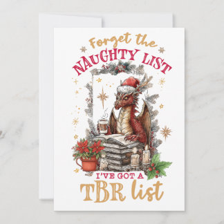 Tarjeta Festiva Olvídate de la lista traviesa, tengo una lista TBR