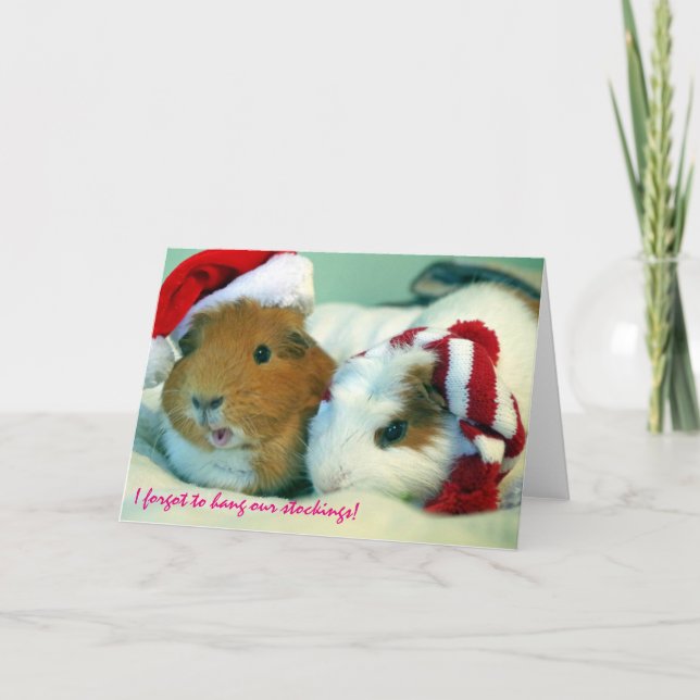 Tarjeta Festiva ¡Olvidé colgar nuestras medias! (Anverso)