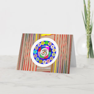 Tarjeta Festiva OM MANTRA Gold : Medición de Yoga cantante