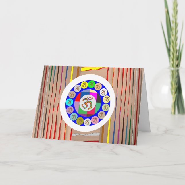 Tarjeta Festiva OM MANTRA Gold : Medición de Yoga cantante (Anverso)