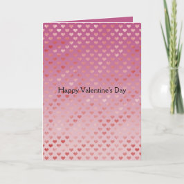Tarjeta Festiva Ombre de corazones rojos rosados