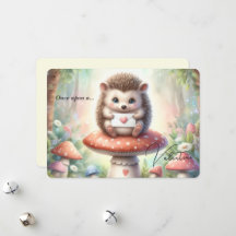 Once Upon a Valentine Hedgehog Card