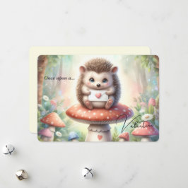 Tarjeta Festiva Once Upon a Valentine Hedgehog Card