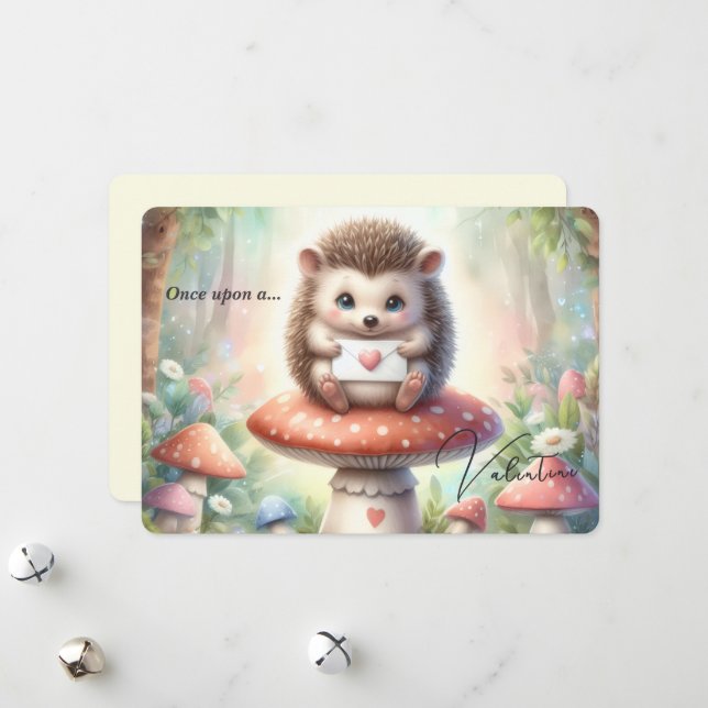 Tarjeta Festiva Once Upon a Valentine Hedgehog Card (Anverso/Reverso In Situ)