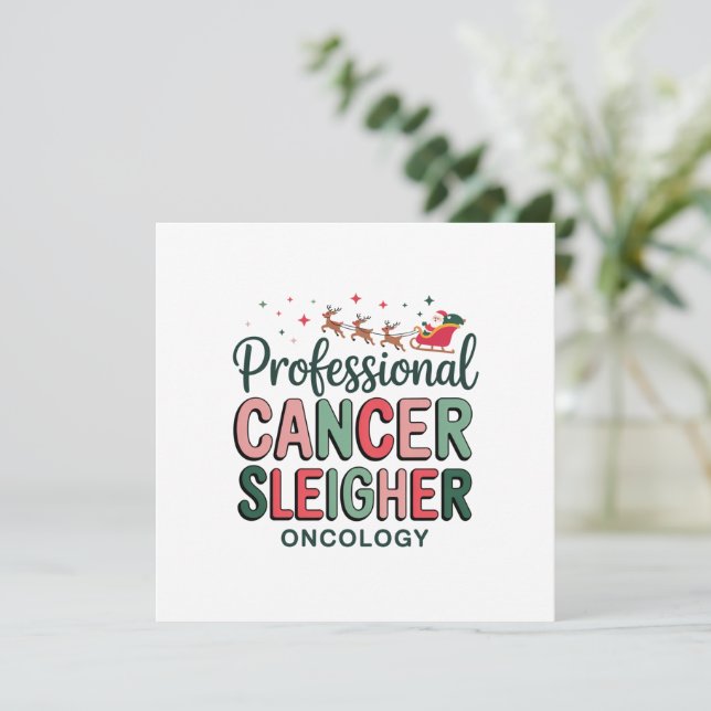 Tarjeta Festiva Oncología Enfermeras Navidades Cáncer Química Onco (Anverso de pie)