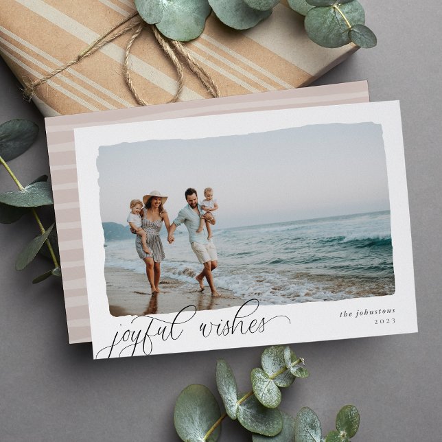 Tarjeta Festiva Ondulado | Foto horizontal simple de deseos alegre (Subido por el creador)