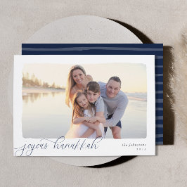 Tarjeta Festiva Ondulado | Foto horizontal simple Hanukkah