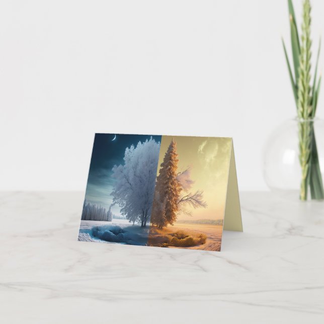 Tarjeta Festiva One day in winter (Anverso)