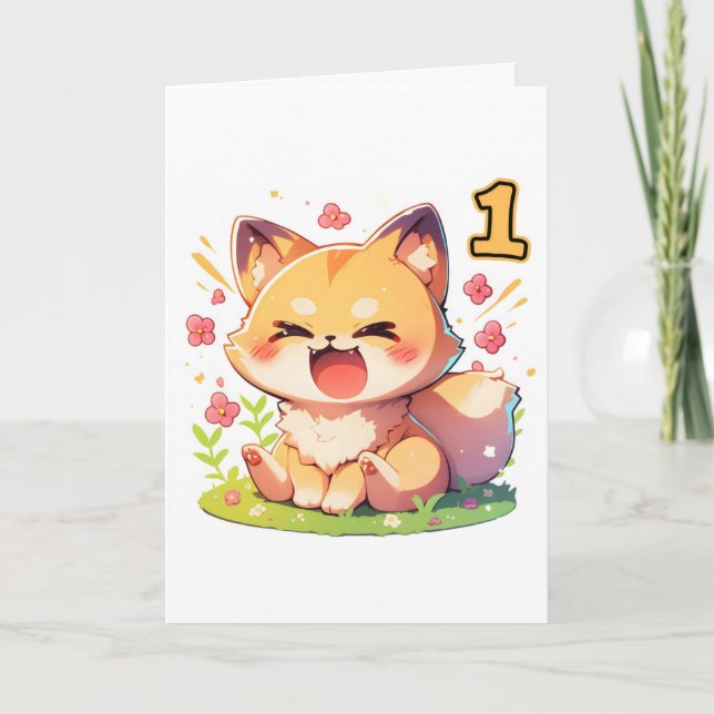 Tarjeta Festiva One Number Anime Fox (Anverso)