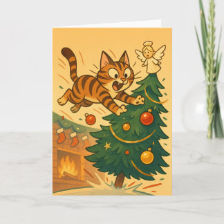 Tarjeta Festiva Operación: Derribar Árbol (Edición Gatos)