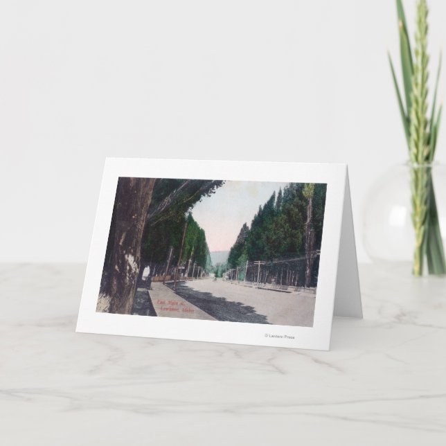 Tarjeta Festiva Opinión del este sobre StreetLewiston principal, (Anverso)