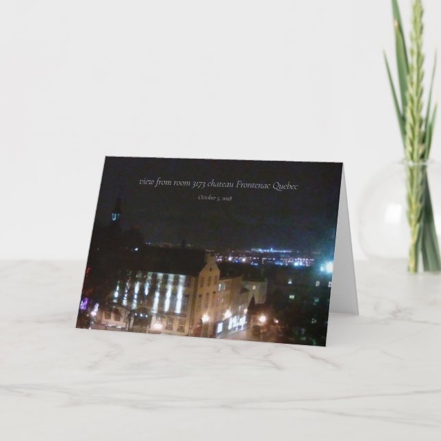 Tarjeta Festiva opinión la ciudad de Quebec de la noche (Anverso)