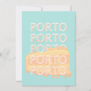 Tarjeta Festiva Oporto Travel Art, Portugal Travel Art, Pastel