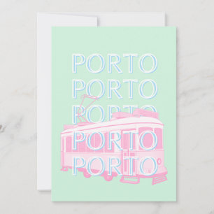 Tarjeta Festiva Oporto Travel Art, Portugal Travel Art, Pastel