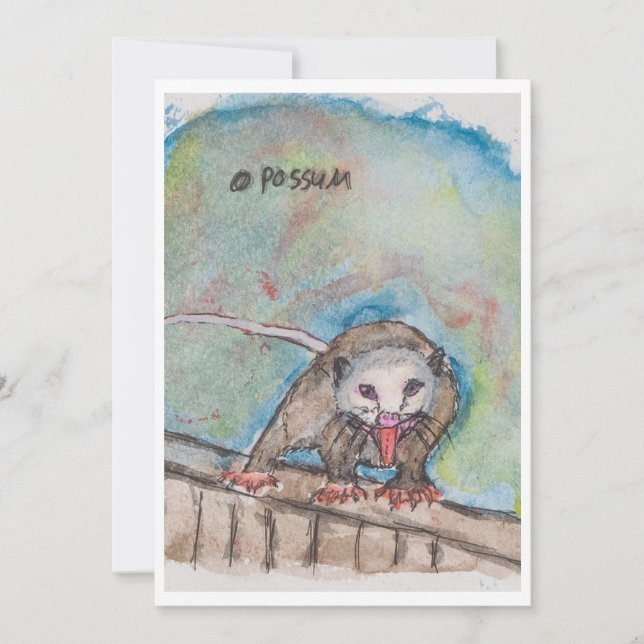Tarjeta Festiva Opossum Greeting Card (Anverso)