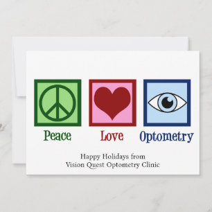 Tarjeta Festiva Optometría Amor Paz Optometrista Personalizado
