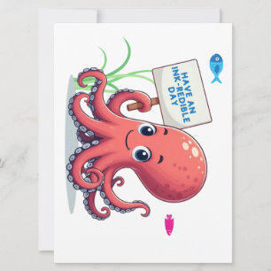 Tarjeta Festiva Opulpo personalizado con pescado