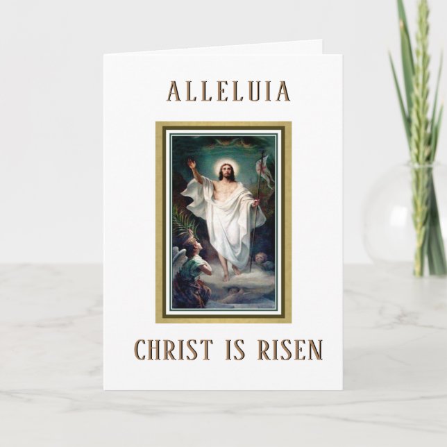 Tarjeta Festiva Oración de Bendición Religiosa de Pascua (Anverso)