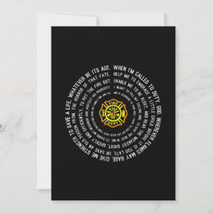 Tarjeta Festiva Oración de los bomberos, motivación del bombero
