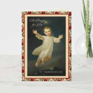 Tarjeta Festiva Oración del Corazón de Jesús Religioso de San Día 