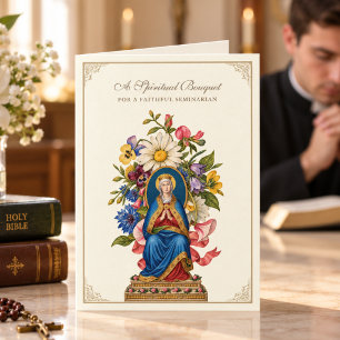 Tarjeta Festiva Oración del ramo espiritual de seminarista católic