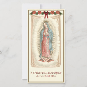 Tarjeta Festiva Oración Espiritual Bouquet Católica Guadalupe