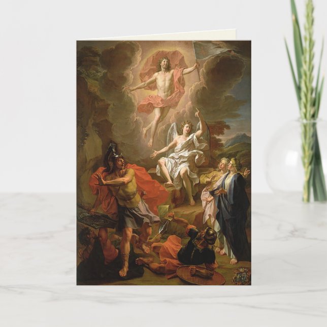 Tarjeta Festiva Oración Jesús de la Resurrección Religiosa de Pasc (Anverso)