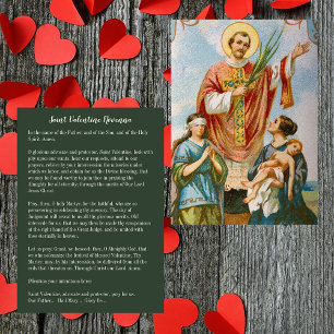 Tarjeta Festiva Oración Novena del Santo Católico Cristiano Valent