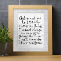 Oración por la serenidad - Guión por caligrafía de