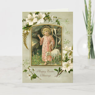 Tarjeta Festiva Oración religiosa de Pascua Jesús Cordero