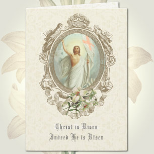Tarjeta Festiva Oración religiosa de Pascua Resurrección Jesús
