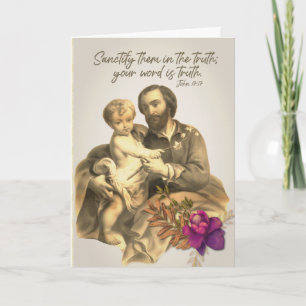 Tarjeta Festiva Oración religiosa del Día de San José Jesús