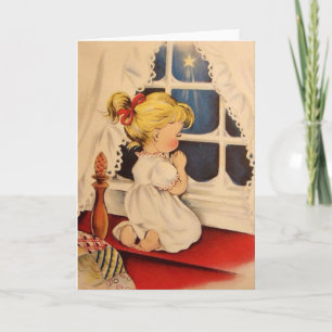 Tarjeta Festiva Oraciones de vintage Child Saying