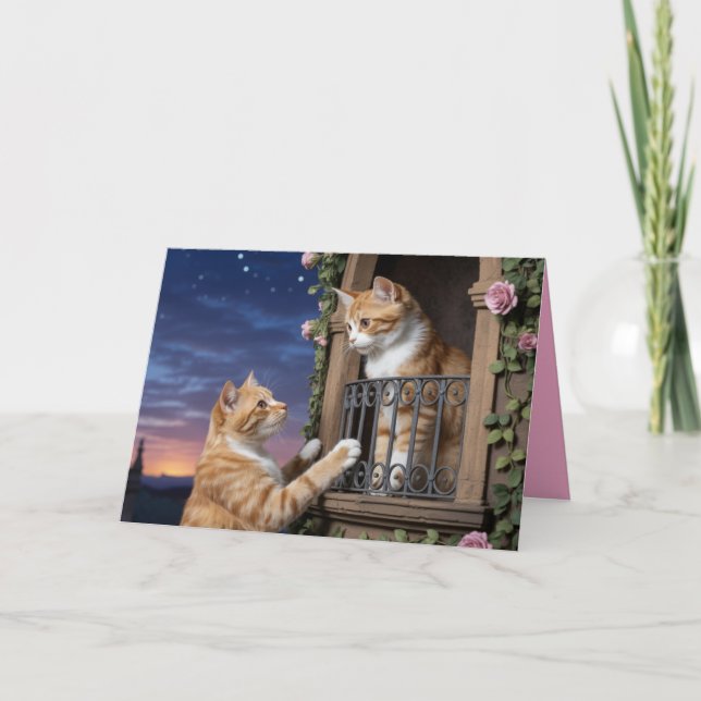 Tarjeta Festiva Orange Tabby Valentine Card (Anverso)