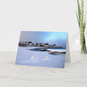 Tarjeta Festiva Öregrund en invierno Navidades suecos