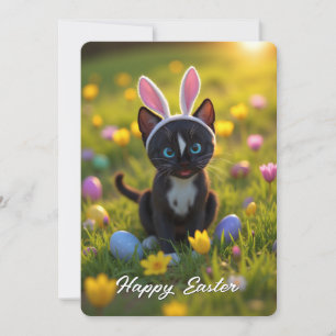 Tarjeta Festiva Orejas y purgas conejitas: La obra de Pascua de Fe