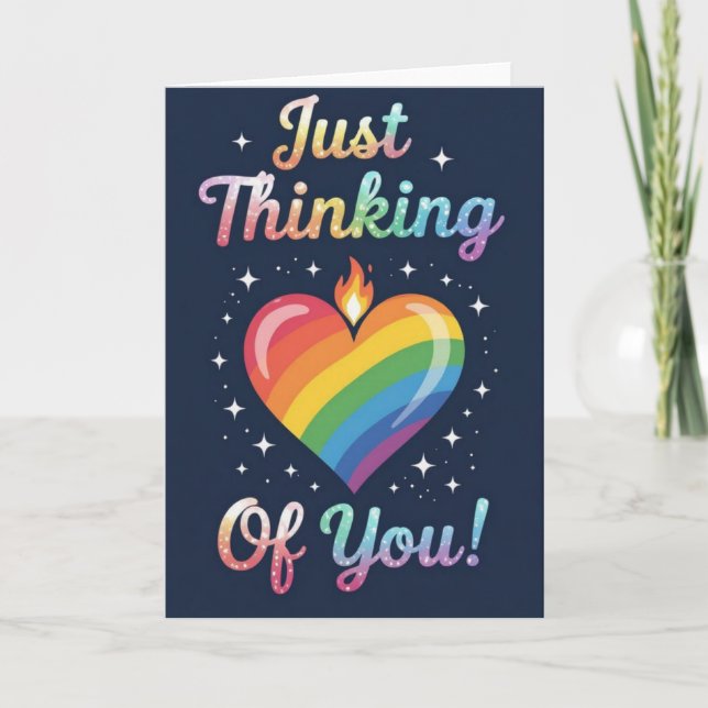 Tarjeta Festiva Orgullo Amo Arcoiris, LGBTQIA (Anverso)