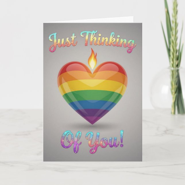 Tarjeta Festiva Orgullo Amo Arcoiris, LGBTQIA (Anverso)
