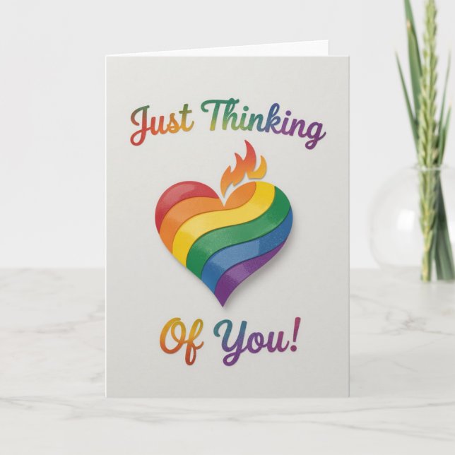 Tarjeta Festiva Orgullo Amo Arcoiris, LGBTQIA (Anverso)