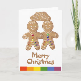 Tarjeta Festiva Orgullo arcoiris Navidades caprichosos pan de jeng