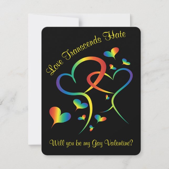 Tarjeta Festiva Orgullo arcoiris Valentine (Anverso)