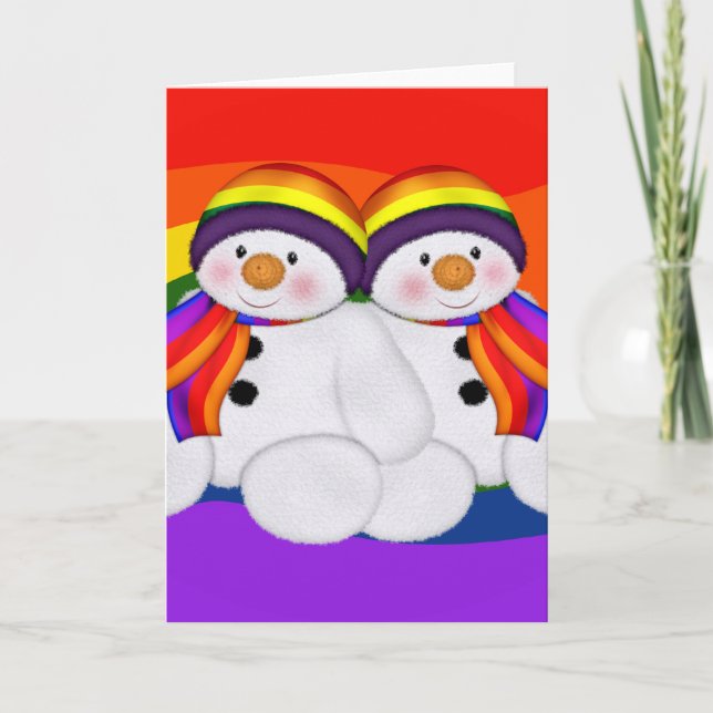 Tarjeta Festiva Orgullo de muñeco de nieve (Anverso)