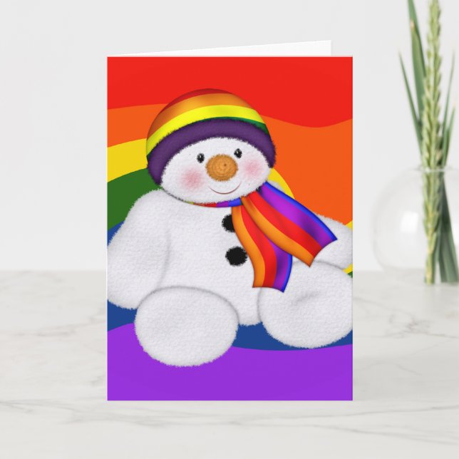 Tarjeta Festiva Orgullo de Snowman (Anverso)