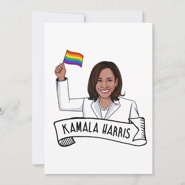 Tarjeta Festiva Orgullo feliz de Kamala Harris (Anverso)