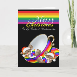 Tarjeta Festiva Orgullo Gay Navidades singulares ratones de equipo