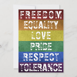 Tarjeta Festiva Orgullo LGBT Bandera moderna de rayas arco iris