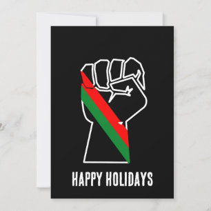 Tarjeta Festiva orgullo negro bandera panafricana roja verde puño