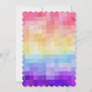 Tarjeta Festiva Orgullo Plaid Retro Boho Funky Quirky Xenogénero