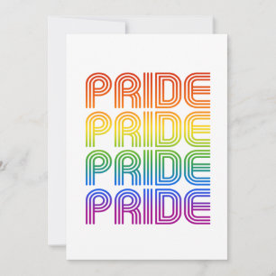 Tarjeta Festiva Orgullo Retro Arcoíris