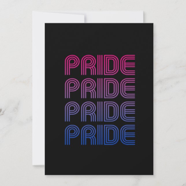 Tarjeta Festiva Orgullo Retro Bisexual (Anverso)